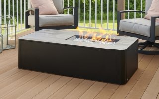 Kinney Linear Gas Fire Pit Table, Modern Gas Fire Pit Table